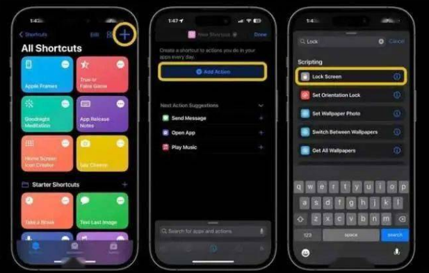 畜禽良种场苹果14锁屏维修店分享iPhone14升级iOS16.4后如何创建锁屏快捷方式 